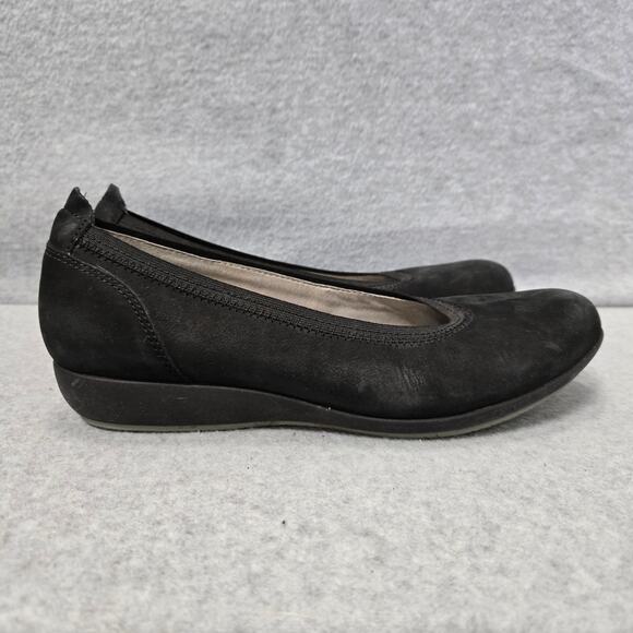 Dansko Black Suede Ballet Flats Size 38 - Picture 1 of 7